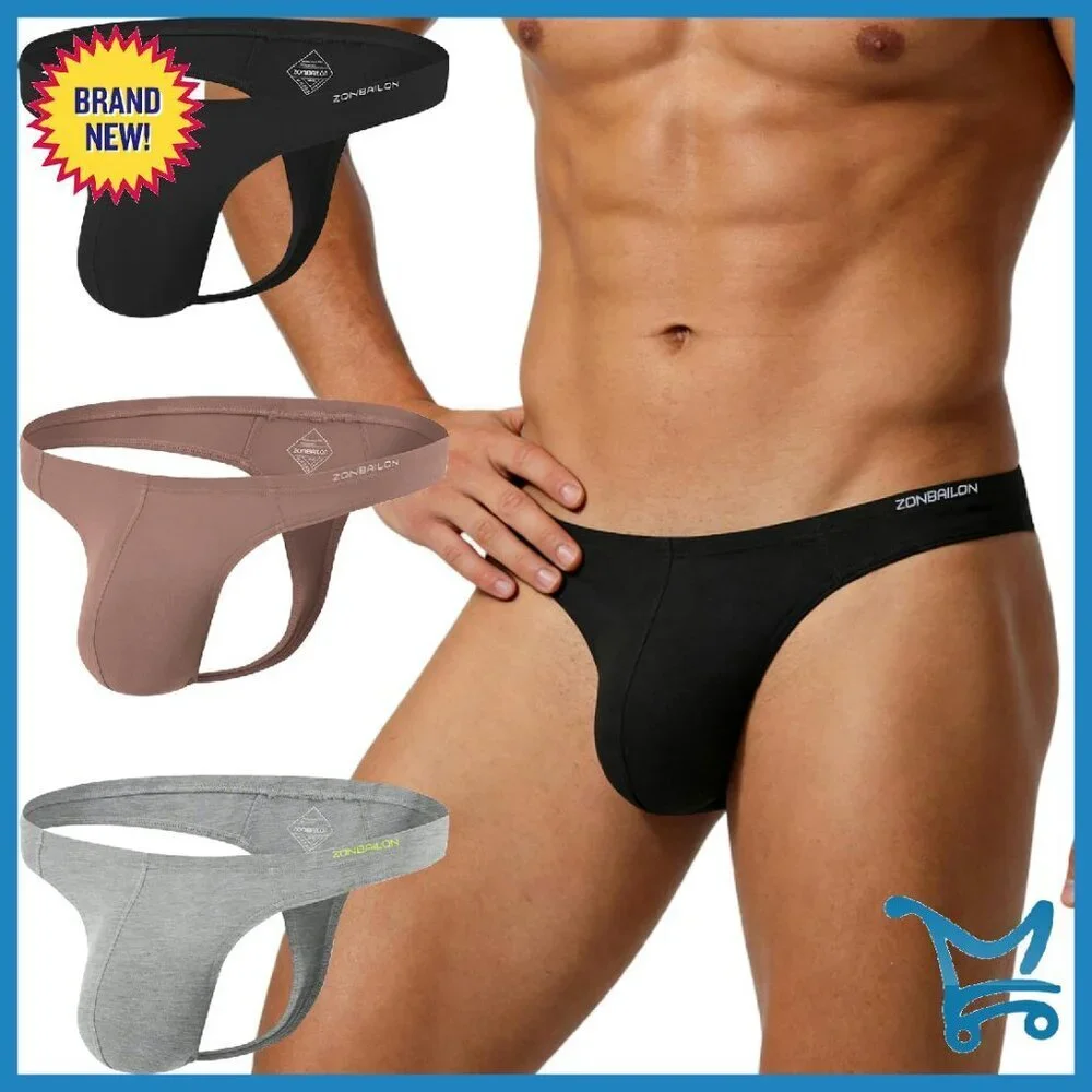 Men's Bamboo Viscose Thong Underwear Lightweight T-Back G-String